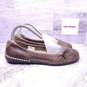 Merrell Whisper Flush Bow Leather Slip on Ballet Flat Brown Women's sz 7.5